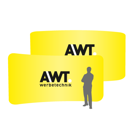 Textilwand ALU | 600er gebogen | beidseitig bedruckt