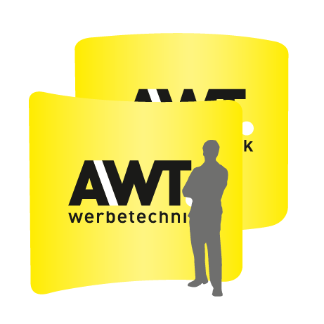 Textilwand ALU | 300er gebogen | beidseitig bedruckt