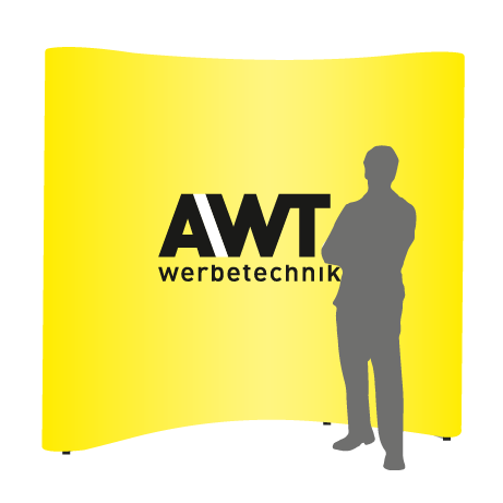 Pop-Up Faltwand | 3 x 3 Felder gebogen | einseitig bedruckt