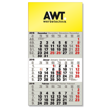 3-Monatskalender für das Folgejahr