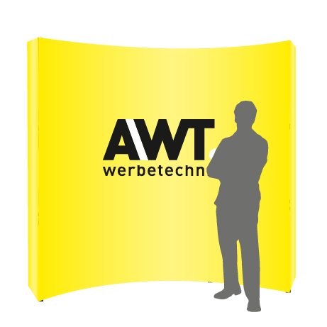 Textilfaltwand | 3 x 3 Felder gebogen | einseitig bedruckt